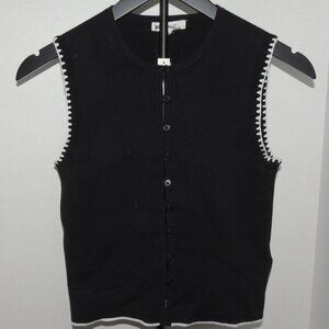 NEW Madewell Blanket-Stitch Crewneck Sweater Tank – Size XS Black